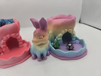 Jeweled Rabbit Dice Tower and/or Dice Display TTRPG 3D Print