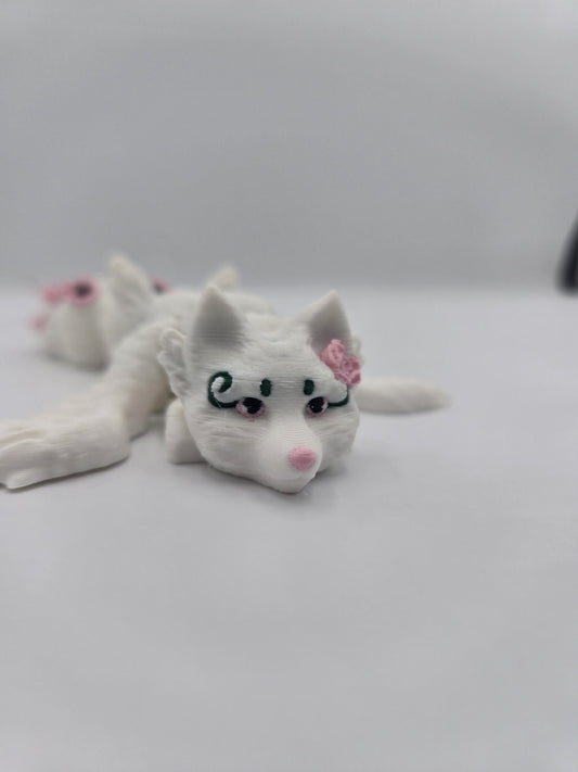Tiny Baby Flower Adorned Fae Fox Flexi 3D Print