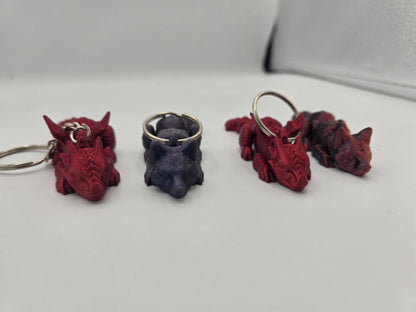 Baby Scruffed Fox or Dragon Keychain 3D Print