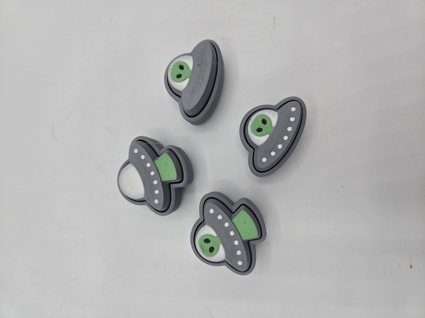 Cute Space Inspired Mechanical Key Clickers Alien UFO or Rocketship Varieties | 3D Print