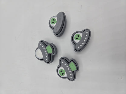 Cute Space Inspired Mechanical Key Clickers Alien UFO or Rocketship Varieties | 3D Print