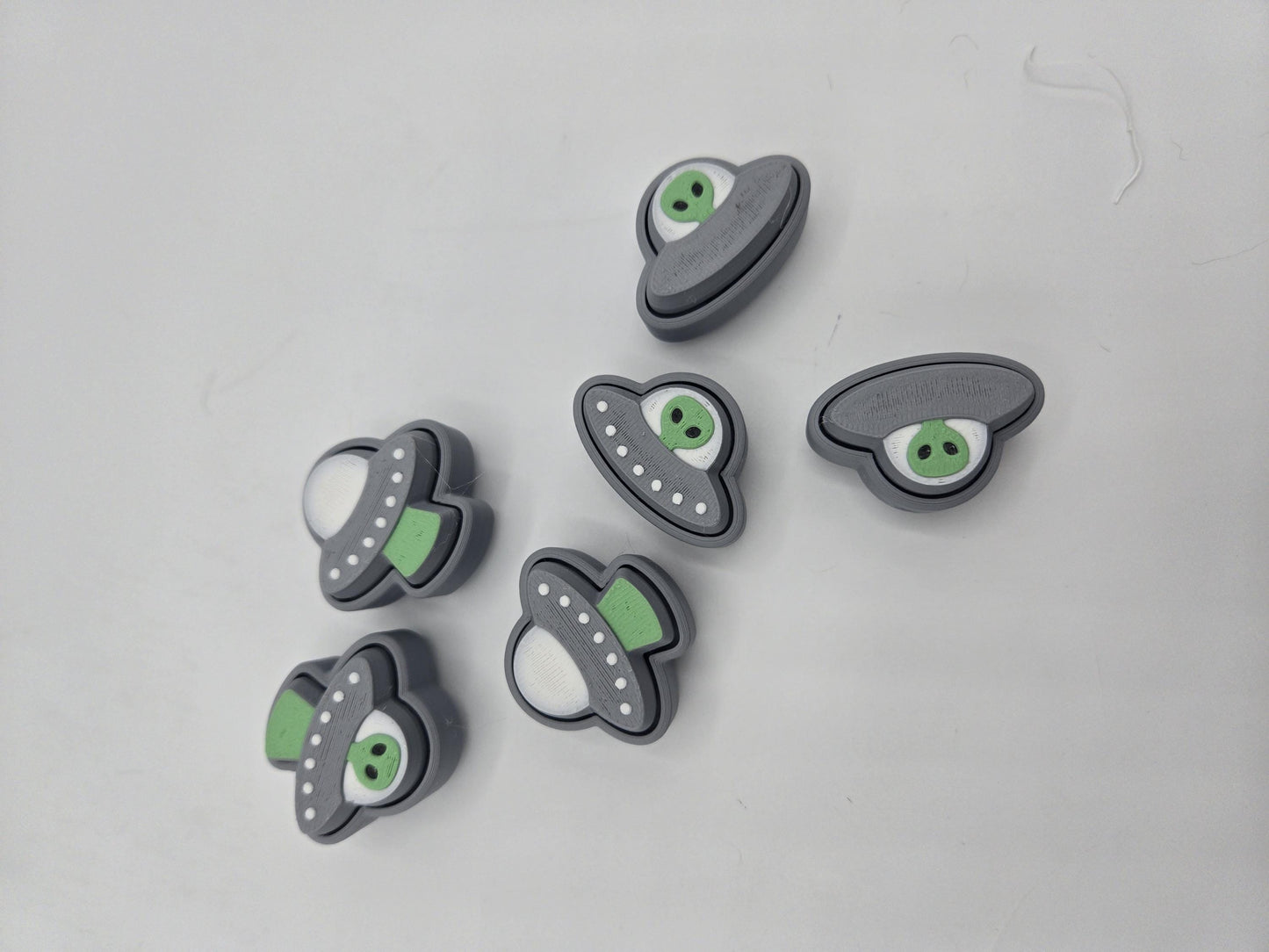 Cute Space Inspired Mechanical Key Clickers Alien UFO or Rocketship Varieties | 3D Print