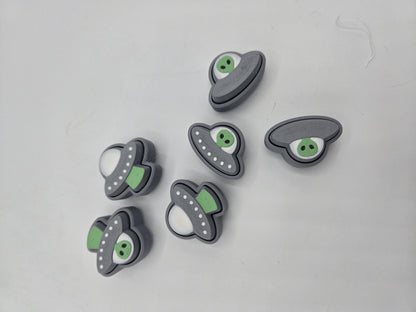 Cute Space Inspired Mechanical Key Clickers Alien UFO or Rocketship Varieties | 3D Print