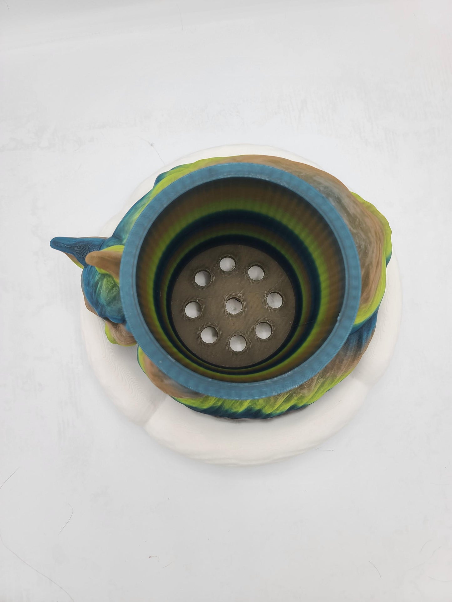 Cute Cozy Sleeping Cat Indoor Planter on a Drainage "Pillow" 3D Print
