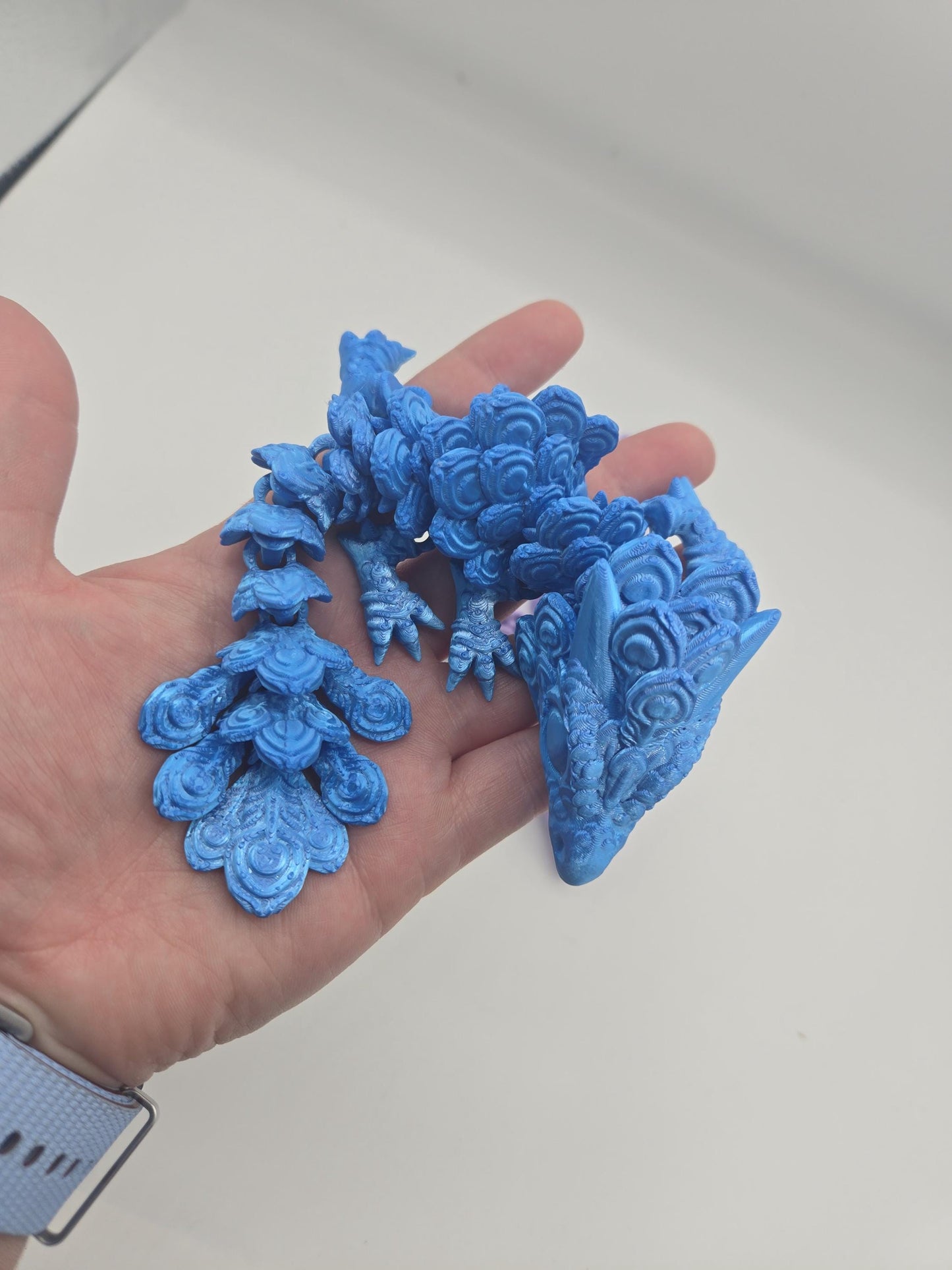 Peacock Bird-Faced Feathered Articulated Dragon Baby or Full Sized Adult 3D Print