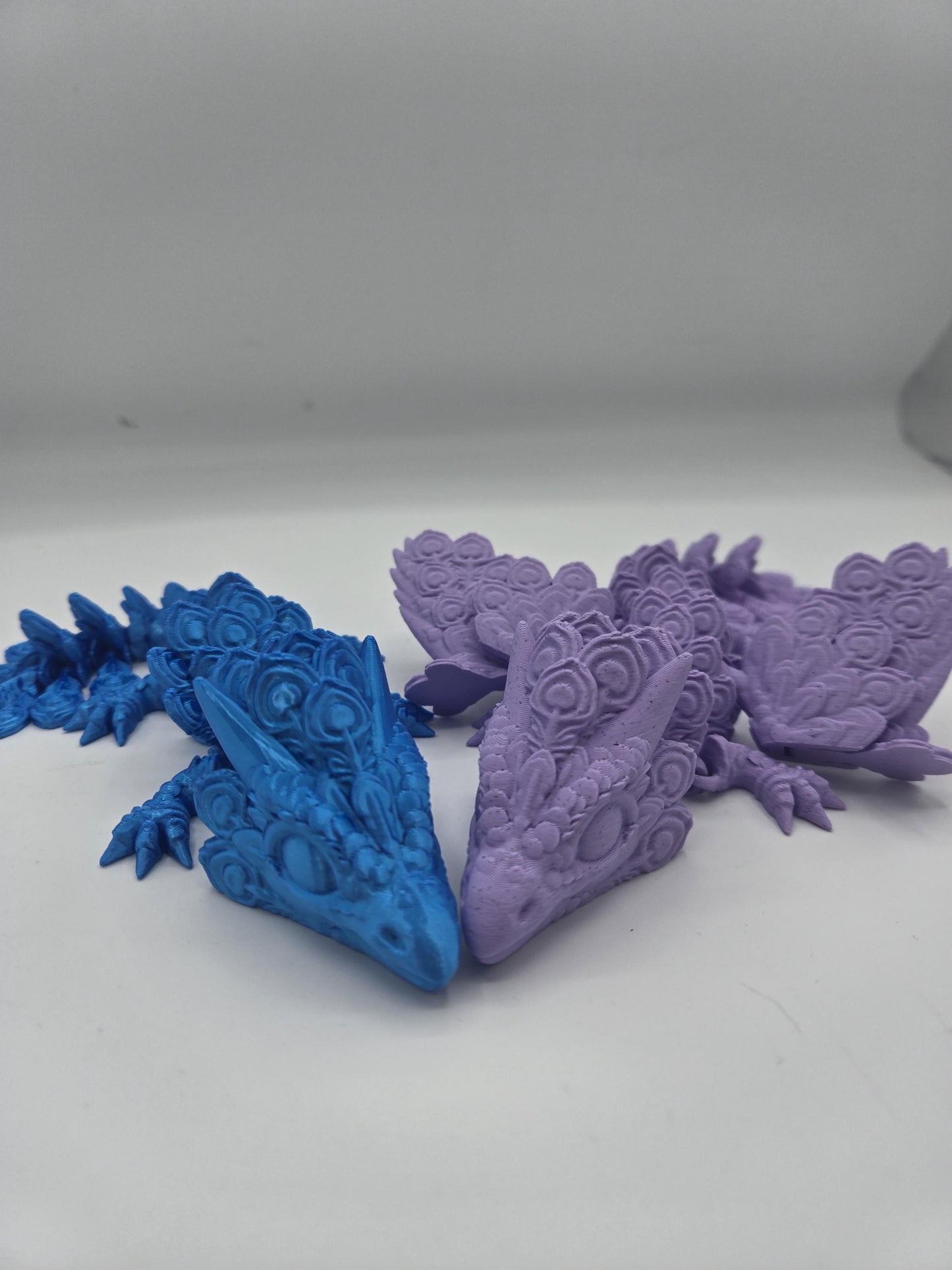 Peacock Bird-Faced Feathered Articulated Dragon Baby or Full Sized Adult 3D Print