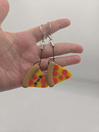 Pizza Slice Keychain Regular Pepperoni or Kawaii Smile 3D Print