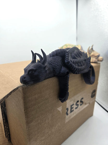 Sleepy Dragon Shelf Buddy Fantasy Home Decor 3D Print
