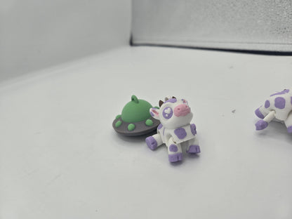 Kawaii UFO Cow Abduction Keychain 3D Print