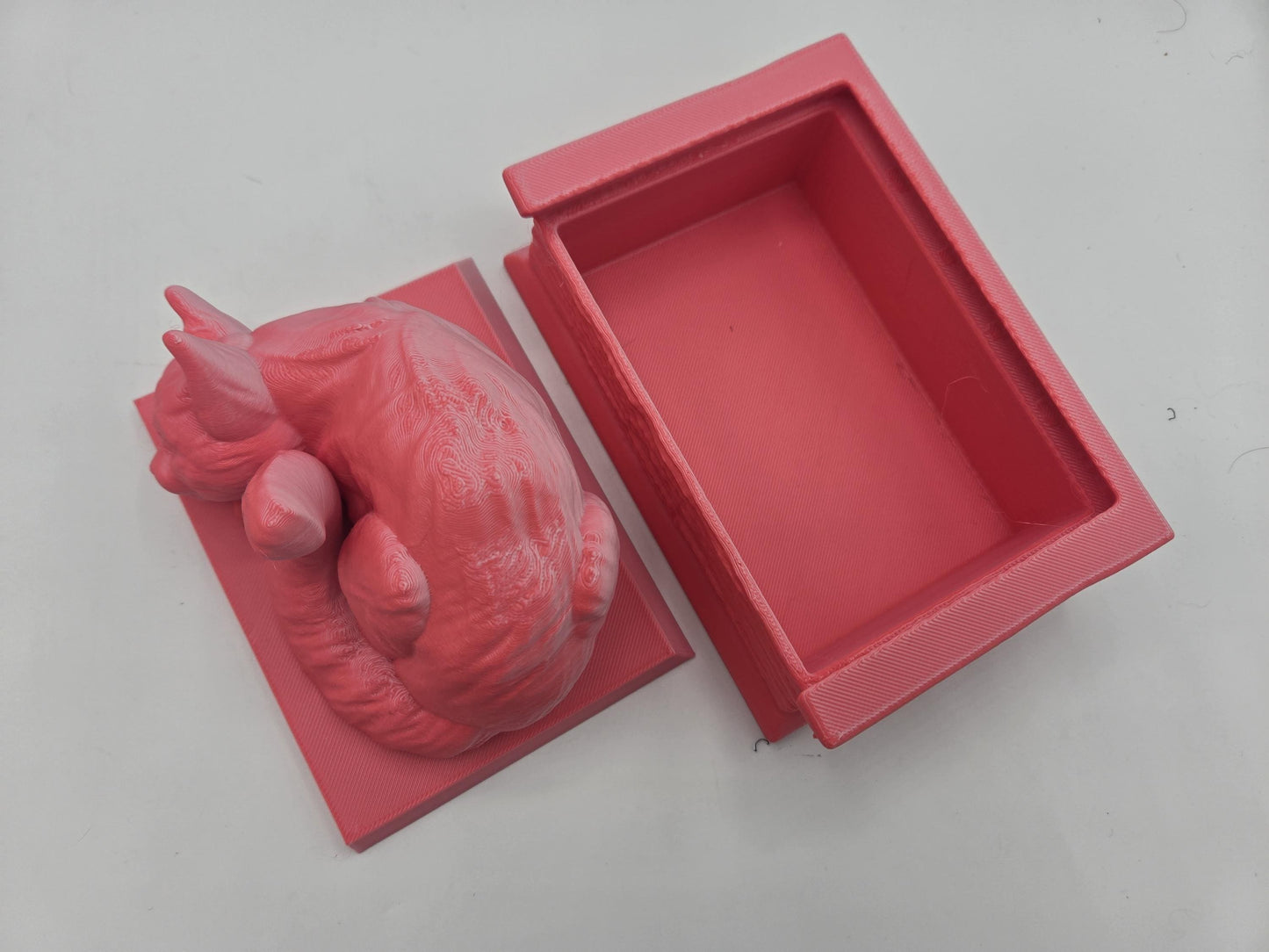 Curled Cat Book Shaped Trinket Box 3D Print