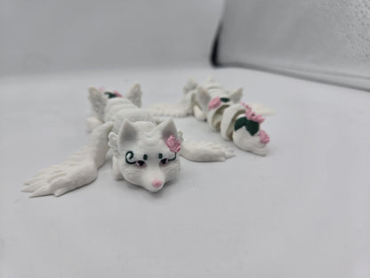 Tiny Baby Flower Adorned Fae Fox Flexi 3D Print