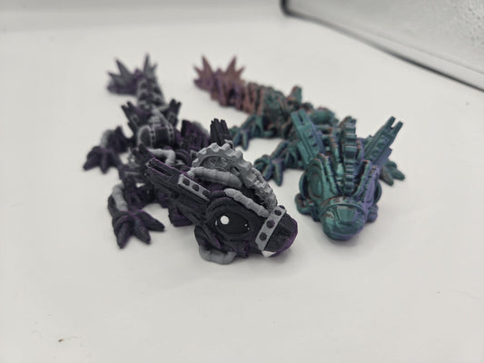 Baby Steampunk Dragon | Single or Multicolor | Articulated 3D Print