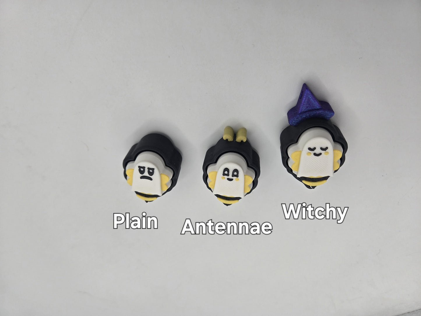 Boo Bees (Ghost Bees) Halloween Mechanical Key Fidget Clickers | 3D Print