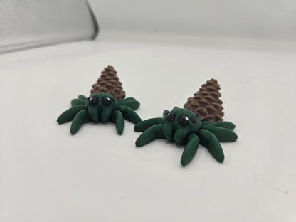 Pinecone Fall-Themed Tiny Articulated Spider | 3D Print