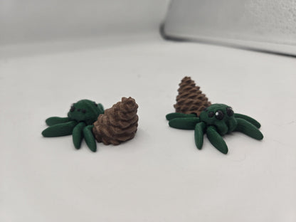 Pinecone Fall-Themed Tiny Articulated Spider | 3D Print