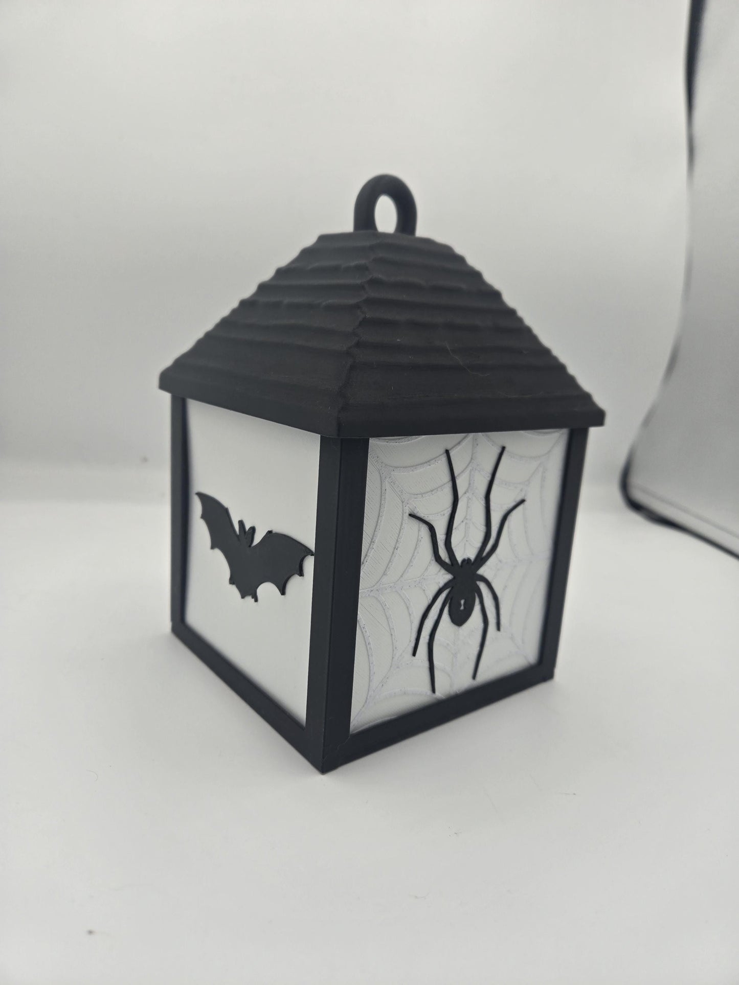 Holiday LED Tea Light Lantern | Two Holidays Available - Halloween with Spider and Bat Sides or Christmas with Snowflake and Tree | 3D Print