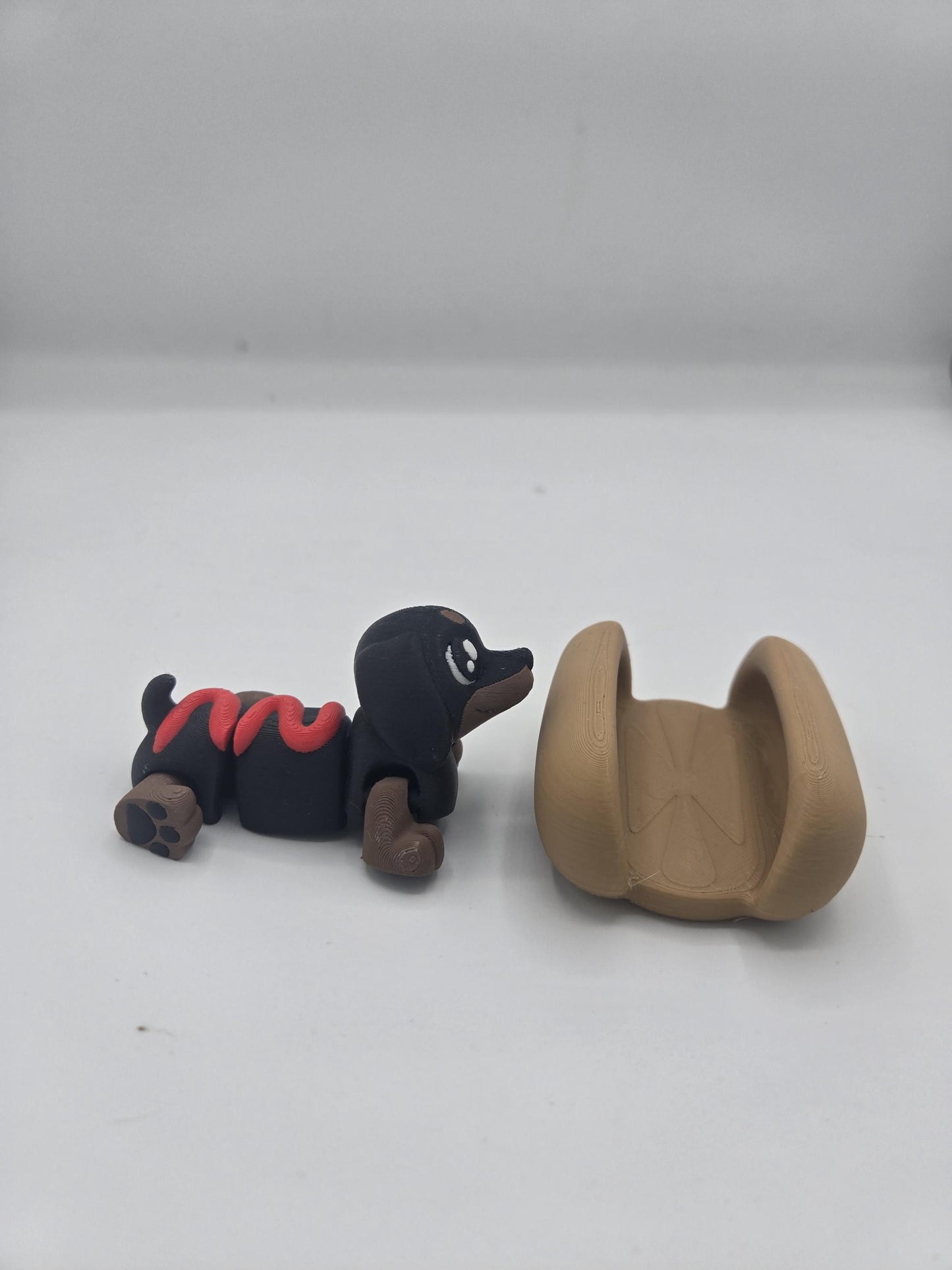 Dachshund "Hot-Dog" Flexi with Bun 3D Print