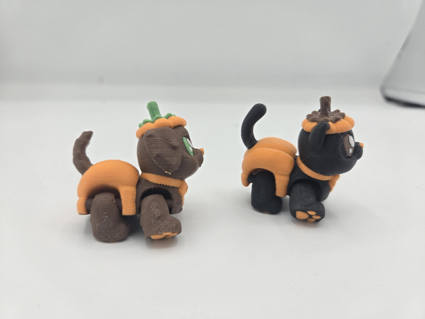 Cute Halloween Pumpkin Puppy or Kitty Articulated Flexi | 3D Print