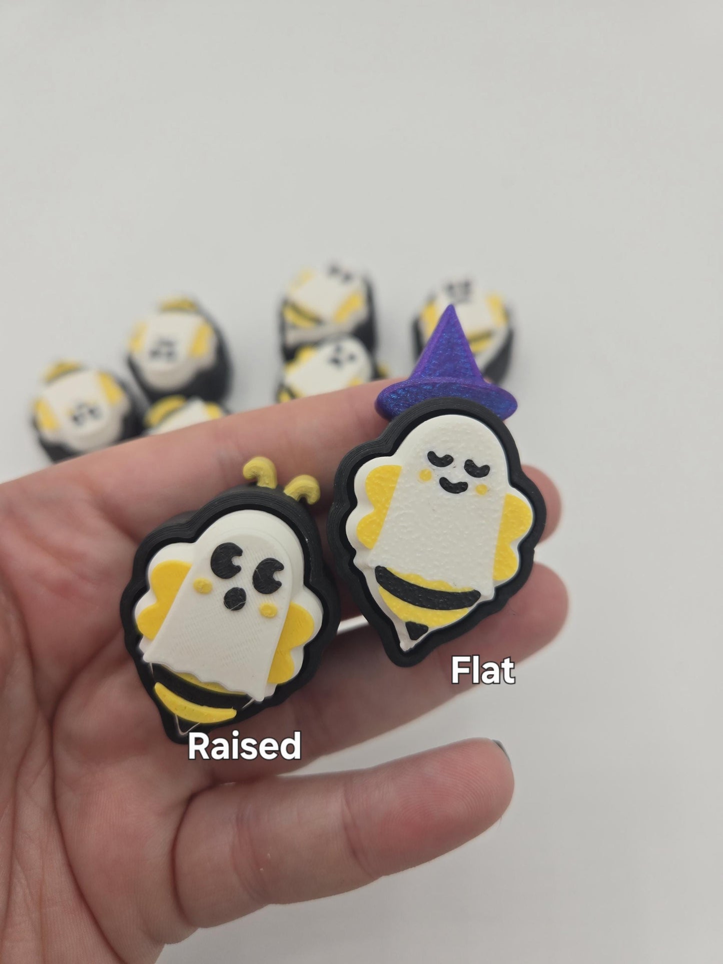 Boo Bees (Ghost Bees) Halloween Mechanical Key Fidget Clickers | 3D Print