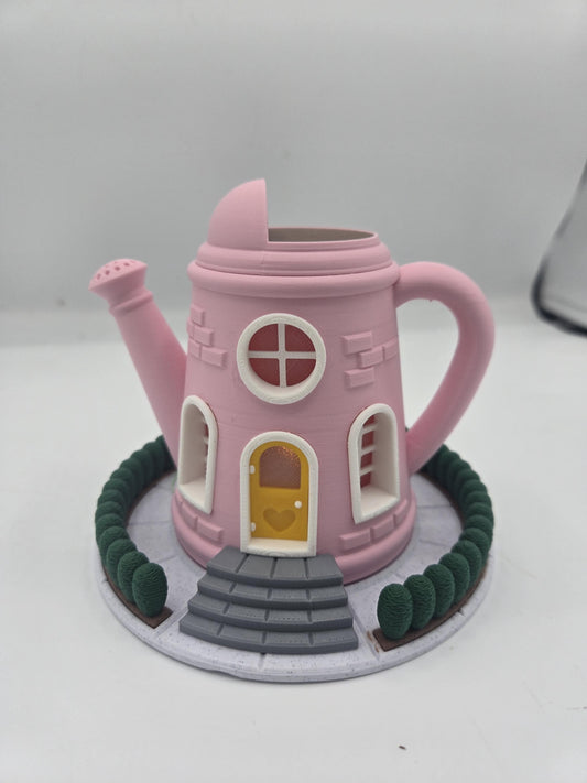Watering Can Garden Themed Indoor Fairy House w/ LED Light Tealight | 3D Print