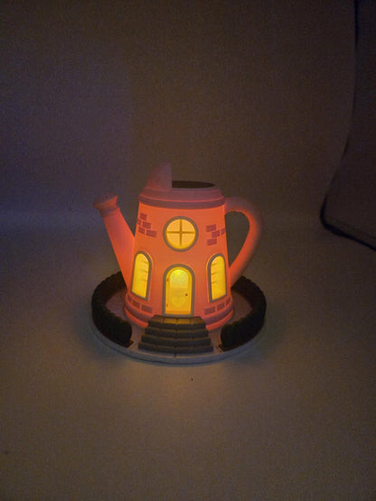 Watering Can Garden Themed Indoor Fairy House w/ LED Light Tealight | 3D Print