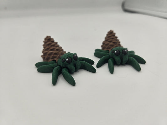 Pinecone Fall-Themed Tiny Articulated Spider | 3D Print