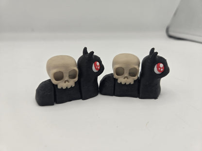 Spooky Halloween Articulated Snails | Skull, Pumpkin, or Cauldron Style | 3D Print