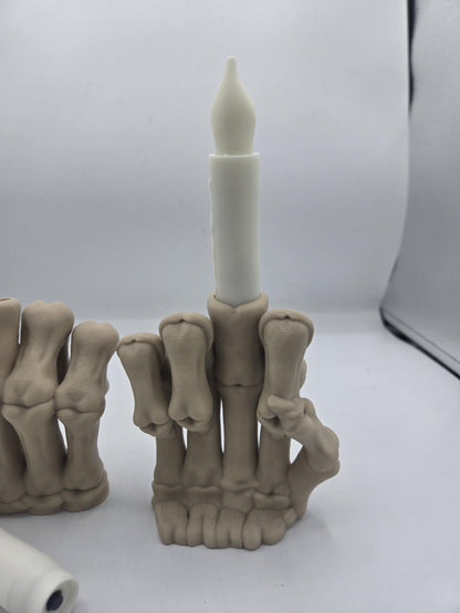 Skeleton Hand Middle Finger or Horn LED Tall Candle Display | 3D Print