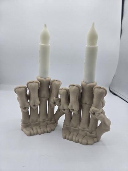 Skeleton Hand Middle Finger or Horn LED Tall Candle Display | 3D Print