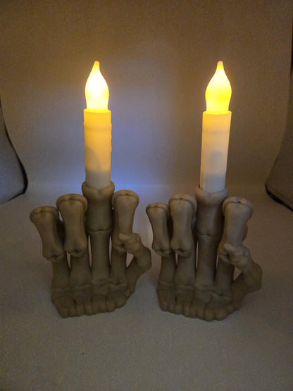 Skeleton Hand Middle Finger or Horn LED Tall Candle Display | 3D Print