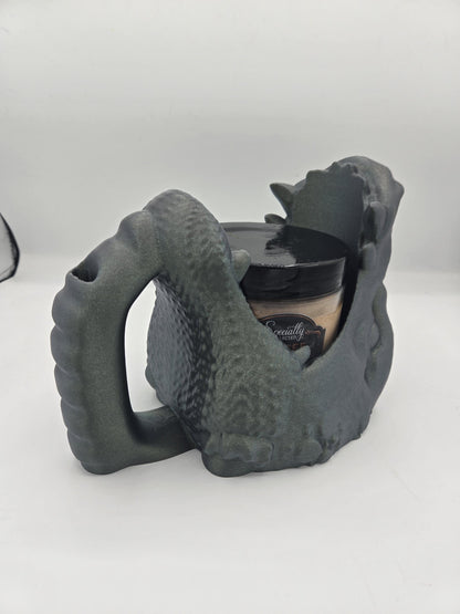 Dragon Mouth Ice Cream Pint Holder with Spoon Slot 3D Print