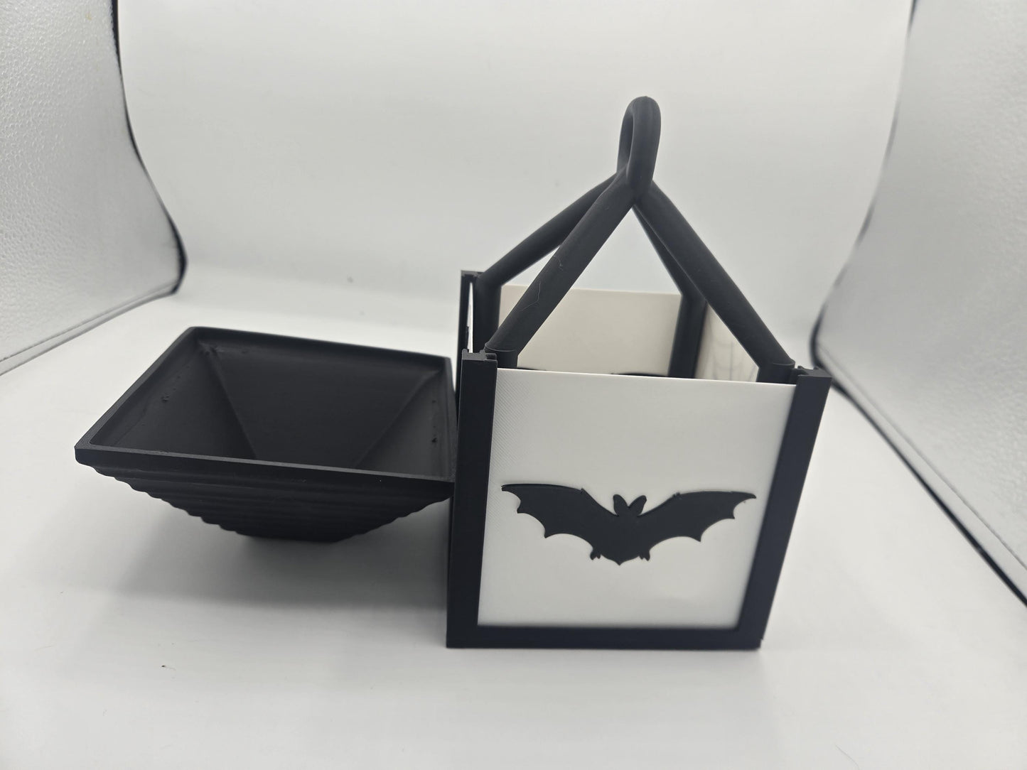 Holiday LED Tea Light Lantern | Two Holidays Available - Halloween with Spider and Bat Sides or Christmas with Snowflake and Tree | 3D Print