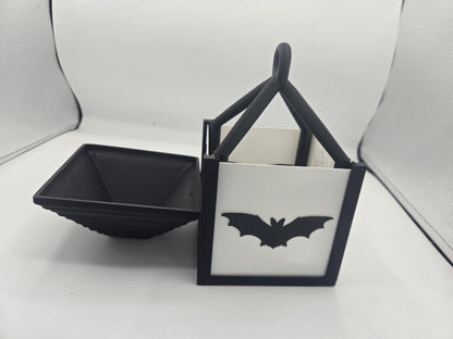 Holiday LED Tea Light Lantern | Two Holidays Available - Halloween with Spider and Bat Sides or Christmas with Snowflake and Tree | 3D Print