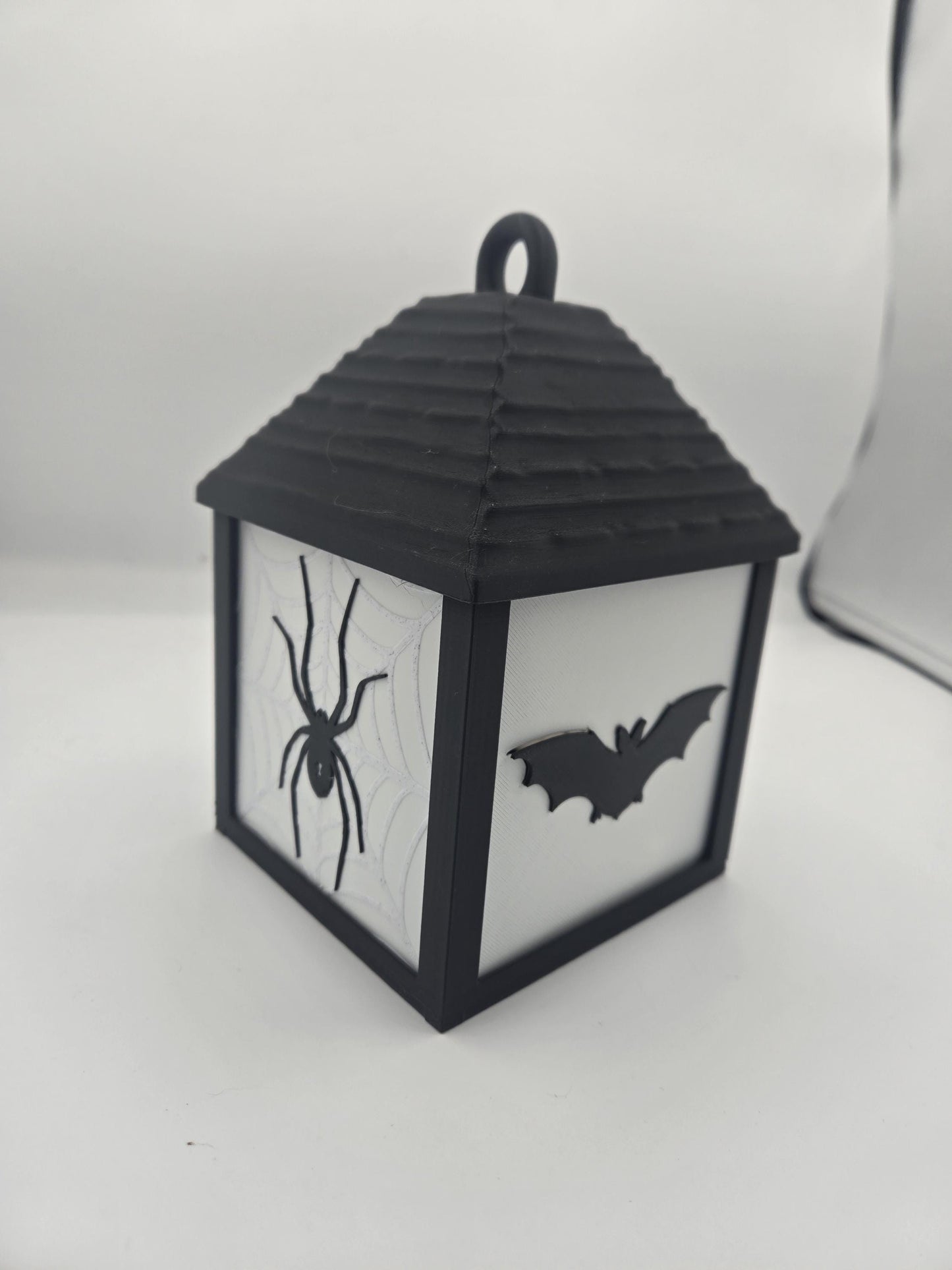 Holiday LED Tea Light Lantern | Two Holidays Available - Halloween with Spider and Bat Sides or Christmas with Snowflake and Tree | 3D Print