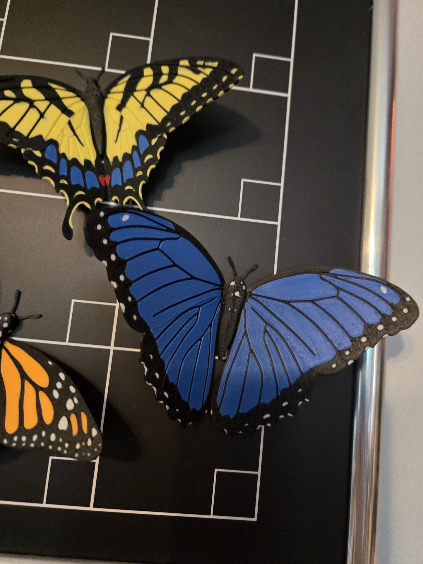 Butterfly Magnets | Monarch, Blue Morpho or Yellow Swallowtail | 3D Print