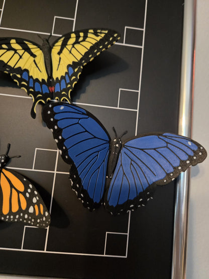 Butterfly Magnets | Monarch, Blue Morpho or Yellow Swallowtail | 3D Print
