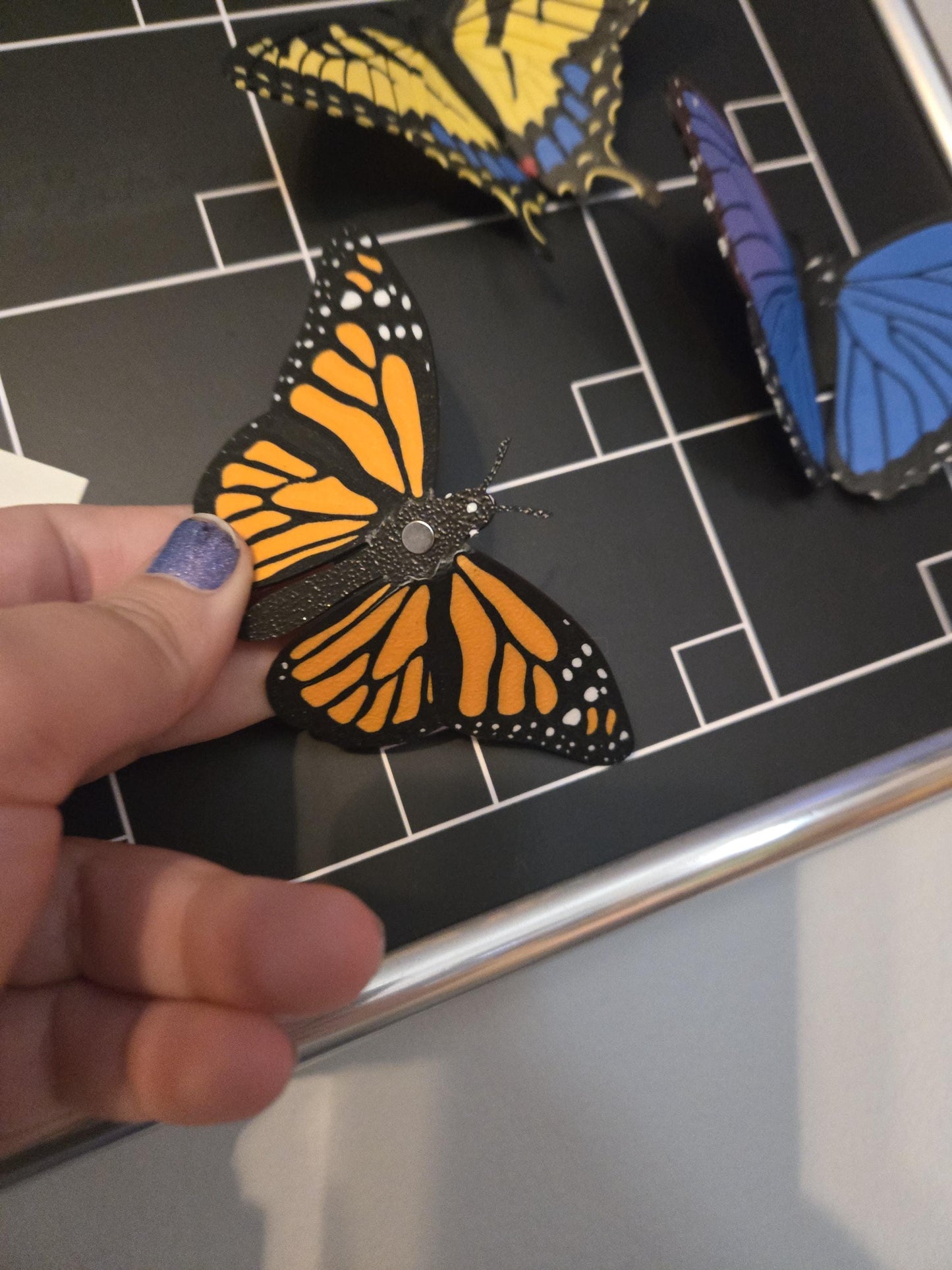 Butterfly Magnets | Monarch, Blue Morpho or Yellow Swallowtail | 3D Print