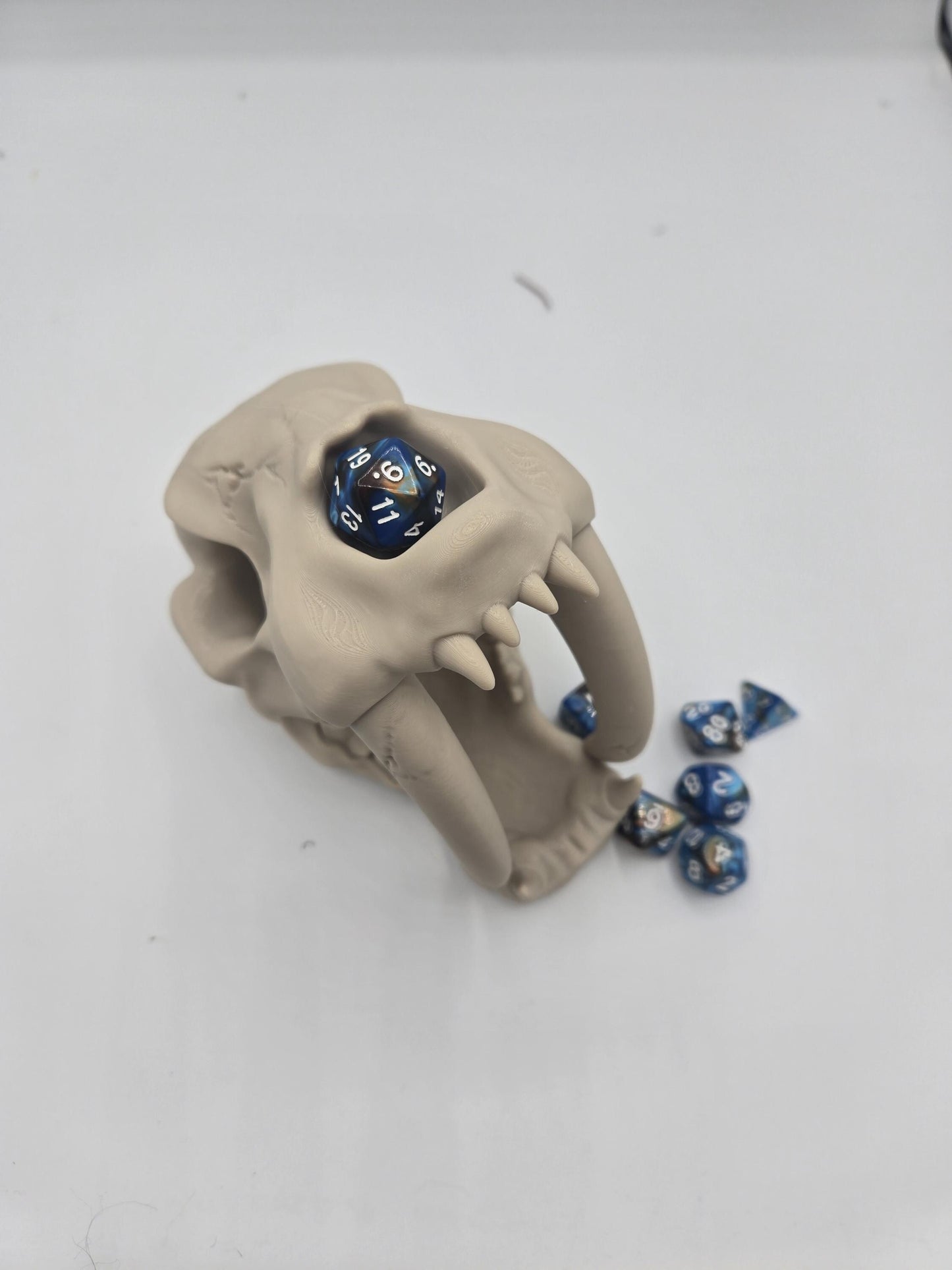 Sabertooth Skull Dice Tower Tabletop Gaming Accessory | 3D Print