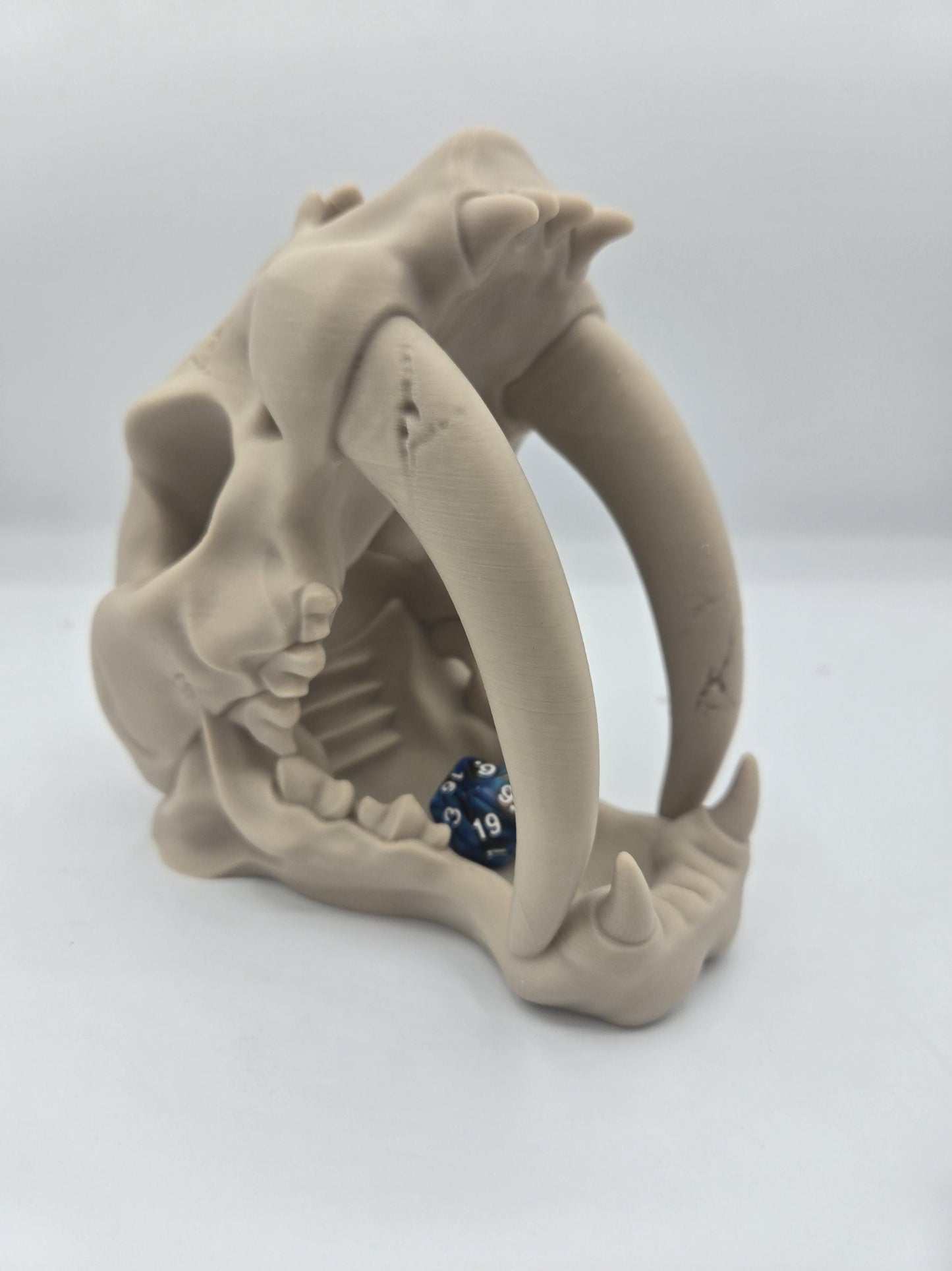 Sabertooth Skull Dice Tower Tabletop Gaming Accessory | 3D Print