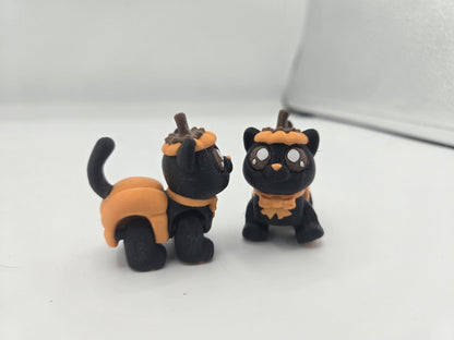 Cute Halloween Pumpkin Puppy or Kitty Articulated Flexi | 3D Print