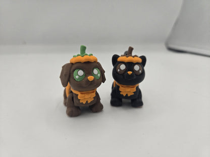 Cute Halloween Pumpkin Puppy or Kitty Articulated Flexi | 3D Print