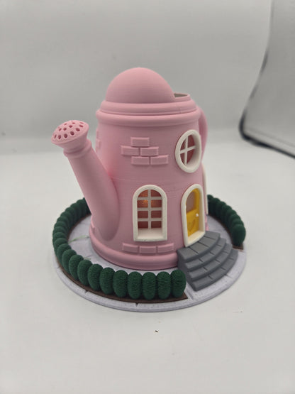 Watering Can Garden Themed Indoor Fairy House w/ LED Light Tealight | 3D Print