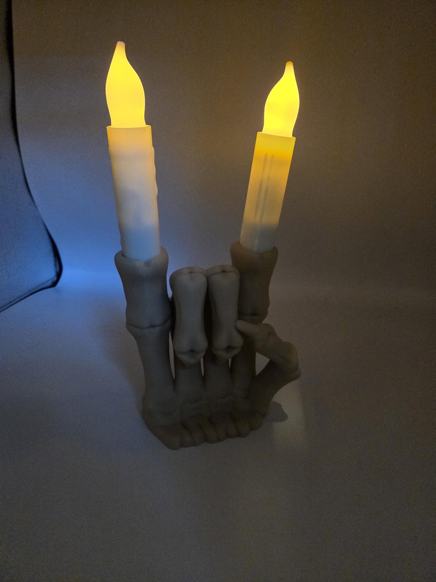 Skeleton Hand Middle Finger or Horn LED Tall Candle Display | 3D Print