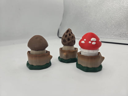 Mushroom Forest Stump Mechanical Key Clicker 3D Print