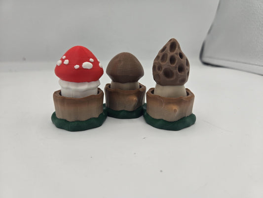 Mushroom Forest Stump Mechanical Key Clicker 3D Print