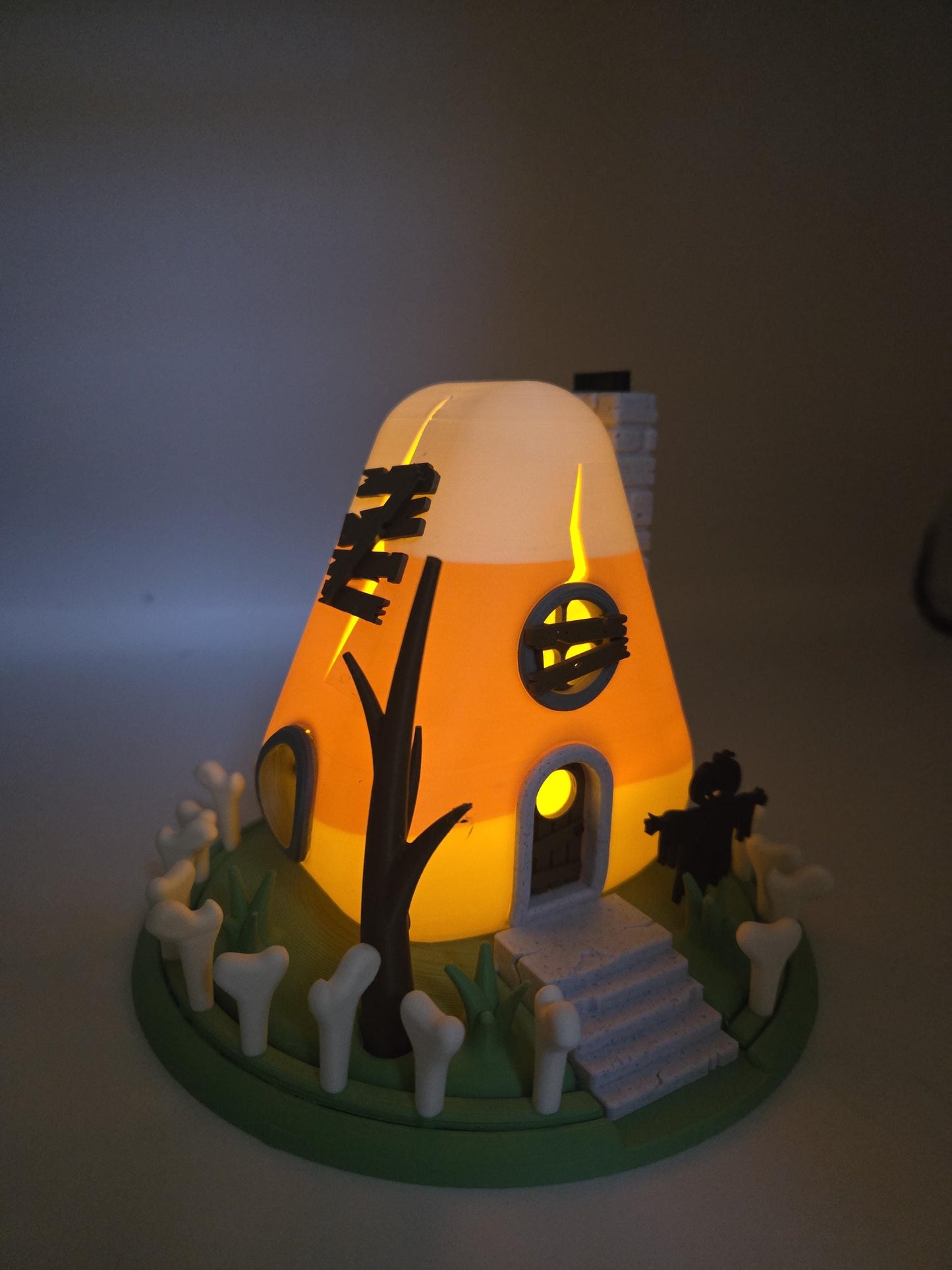 Haunted Candy Corn House Indoor Fairy House w LED Tealight 3D Print
