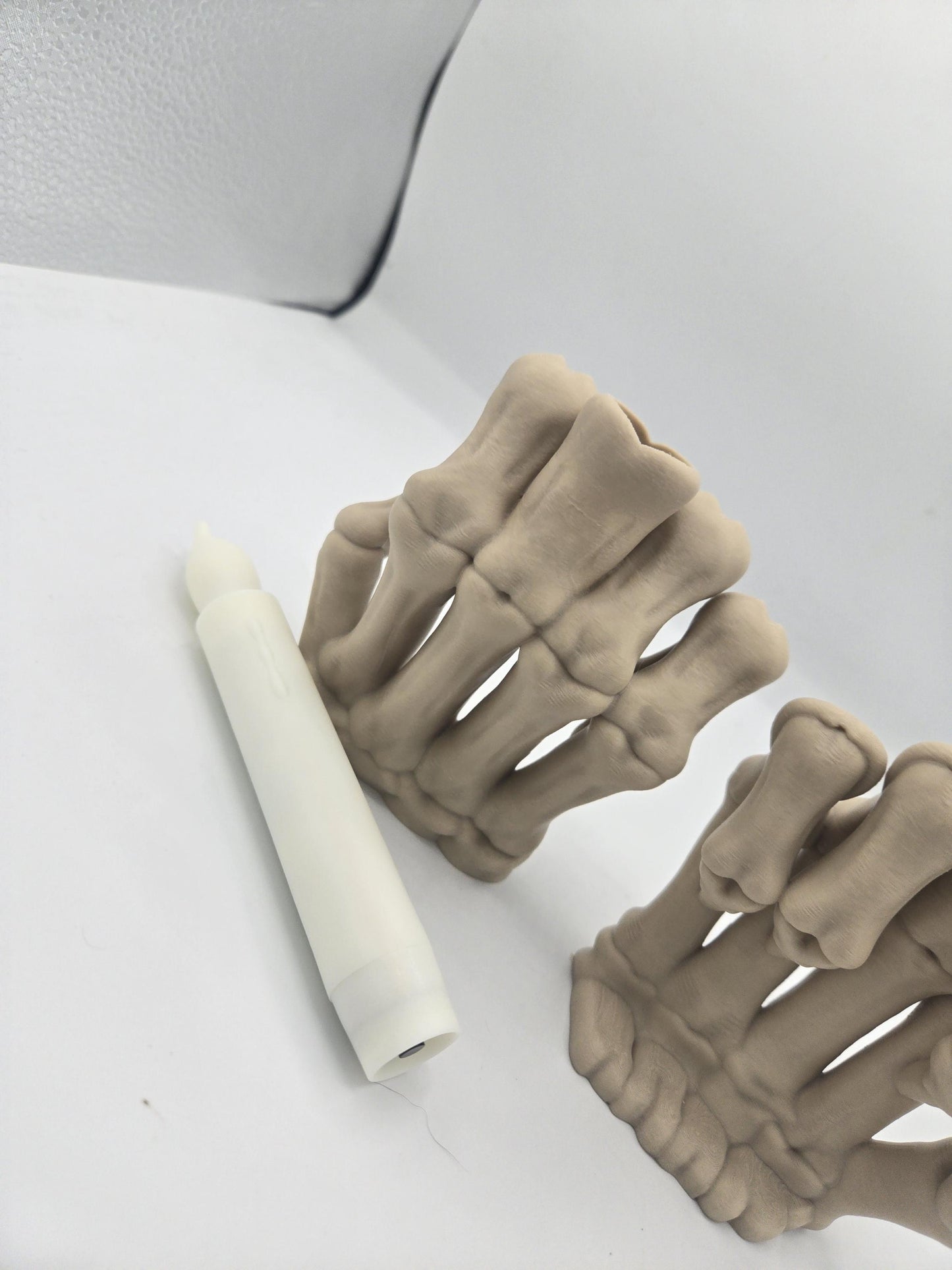 Skeleton Hand Middle Finger or Horn LED Tall Candle Display | 3D Print