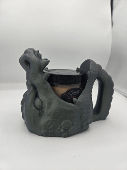 Dragon Mouth Ice Cream Pint Holder with Spoon Slot 3D Print