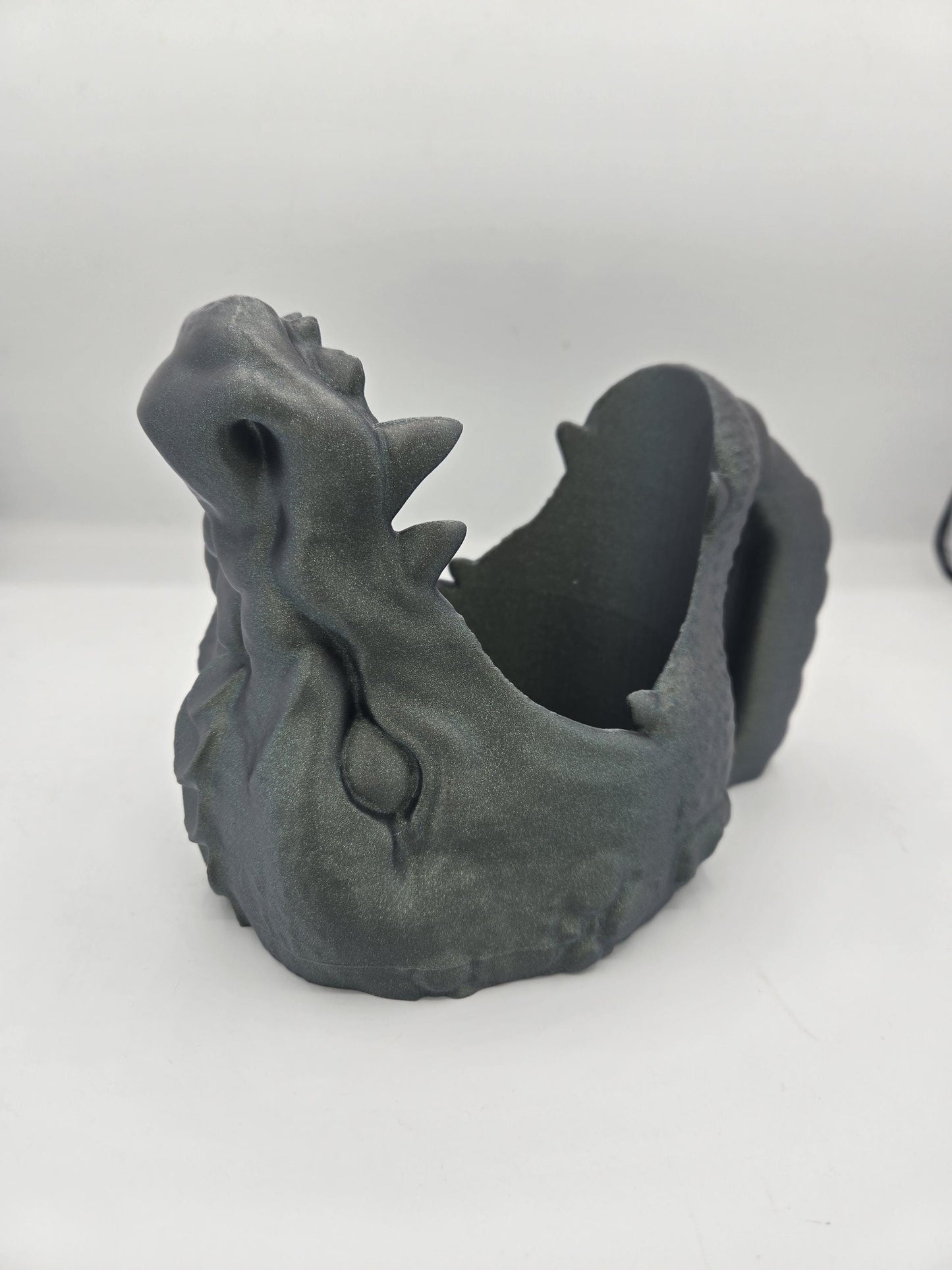 Dragon Mouth Ice Cream Pint Holder with Spoon Slot 3D Print