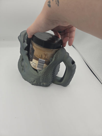 Dragon Mouth Ice Cream Pint Holder with Spoon Slot 3D Print